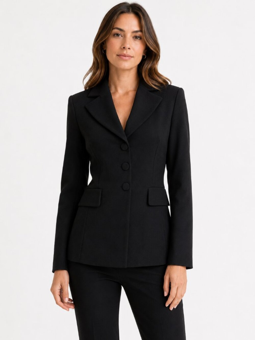 PINKO BLACK NOTCHED LAPEL SINGLE BREASTED ASYMMETRICAL BLAZER - 6